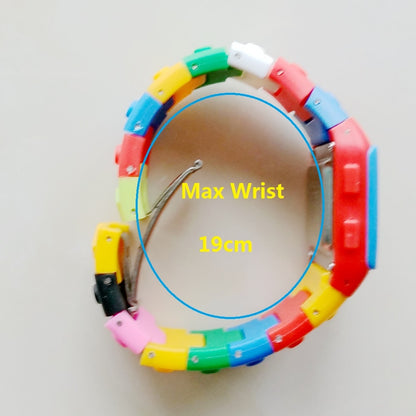 Colorful Digital Watch and Building Block Capable