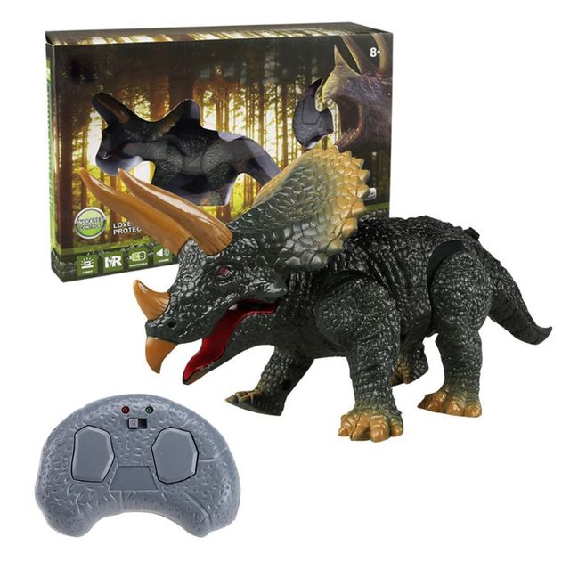 Kids Remote Control Animals Toy Dinosaur with Walking Roars Glow Eyes Tyrannosaurus Triceratops Lizard Toys for Boys Girls