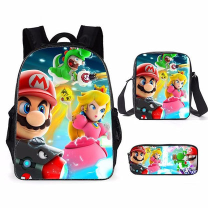 Super Mario Bro Sonic Children School Bag Backpack