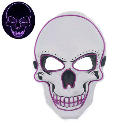 Neon LED Light-up Skeleton Halloween Mask