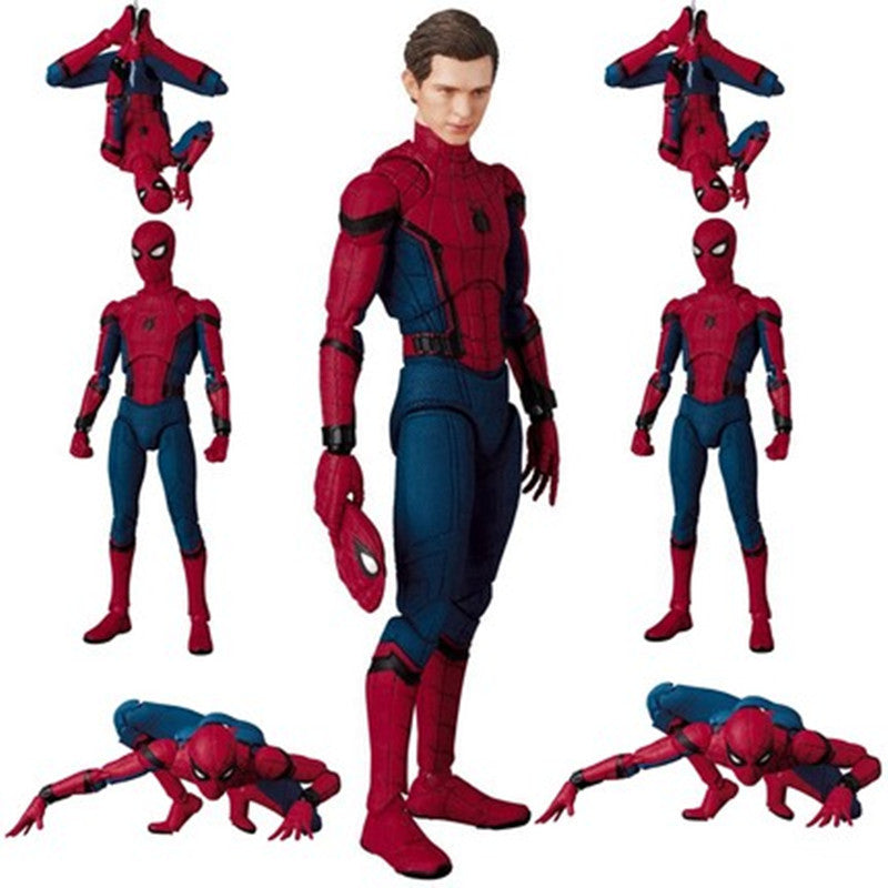 Disney Movie Avengers Spiderman Homecoming Action Figure Statue Can Change Tom Holland Face Spider Man Model Toy Collection Gift