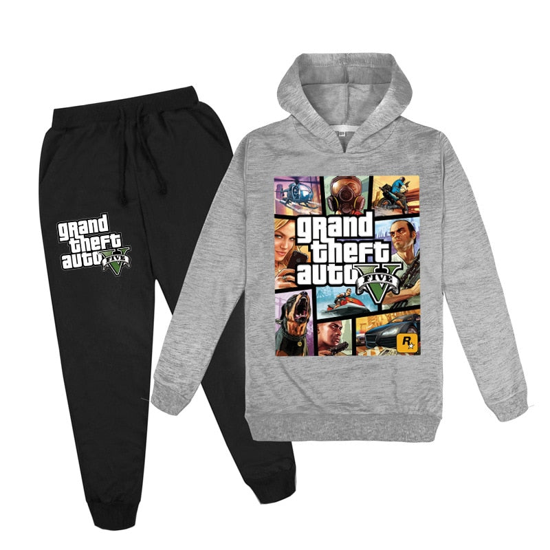 Game Grand Theft Auto Hoodie and Pants Set for Kids