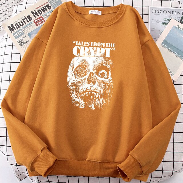 Tales From The Crypt Skull Print Womens Sweater