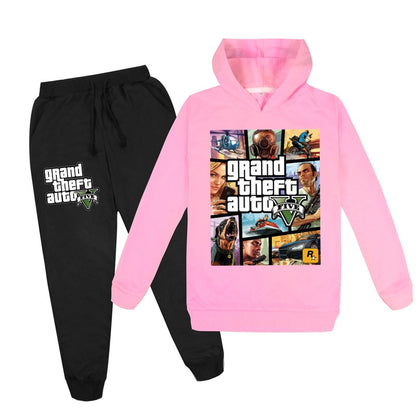 Game Grand Theft Auto Hoodie and Pants Set for Kids