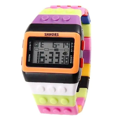 Colorful Digital Watch and Building Block Capable