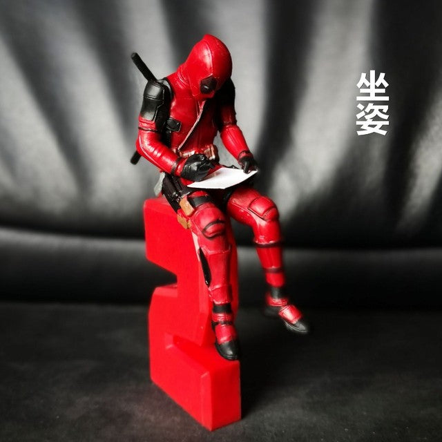 Car Ornament Disney Marvel X-Men Deadpool 2 Action Figure Sitting Lying Posture Model Anime Mini Doll PVC Figurine Toys