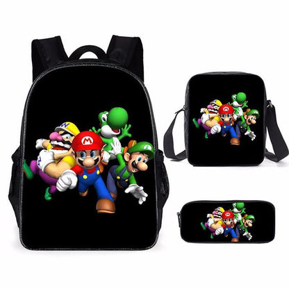 Super Mario Bro Sonic Children School Bag Backpack