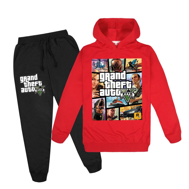 Game Grand Theft Auto Hoodie and Pants Set for Kids