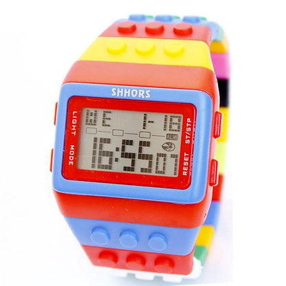 Colorful Digital Watch and Building Block Capable