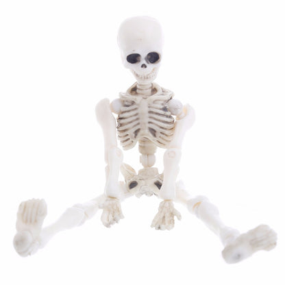 9cm Movable Mr. Bones Skeleton Human Model Skull Full Body Mini Figure Toy Halloween Party Decor Action Figures Statu Skeleton