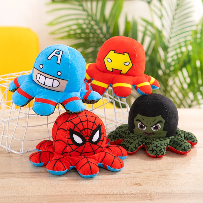 Inside Out Avengers Spiderman Iron Man Captain America Hulk Thanos Octopus Plush Toys