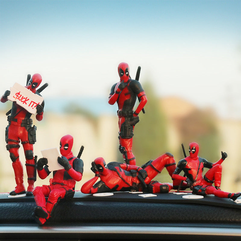 Car Ornament Disney Marvel X-Men Deadpool 2 Action Figure Sitting Lying Posture Model Anime Mini Doll PVC Figurine Toys