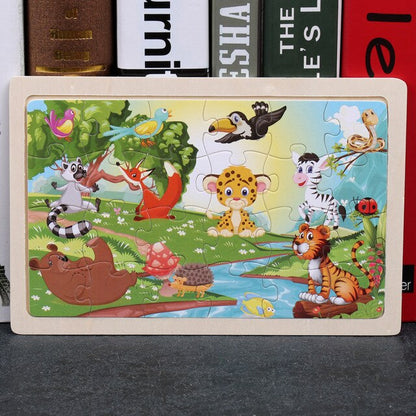 Wooden 30pc Animal Puzzles for Children