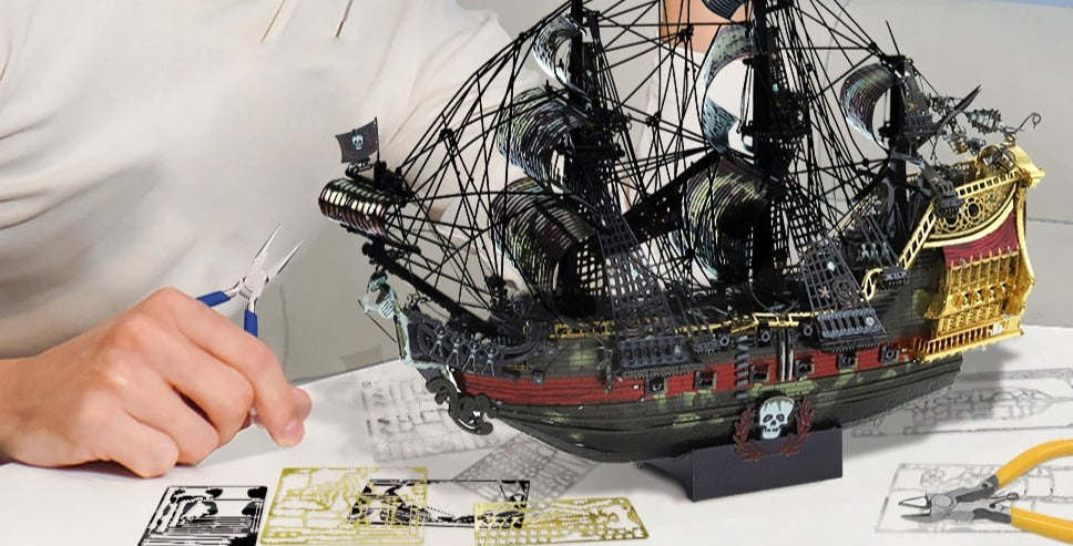 The Queen Anne's Revenge 3D Metal Puzzle Jigsaw Pirate Ship Model Building Kit