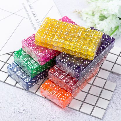 30PCS 6 Sided Portable Table Games Dice 14MM Acrylic Round Corner Board Game Dice Party Gambling Game Cubes Digital Dices GYH