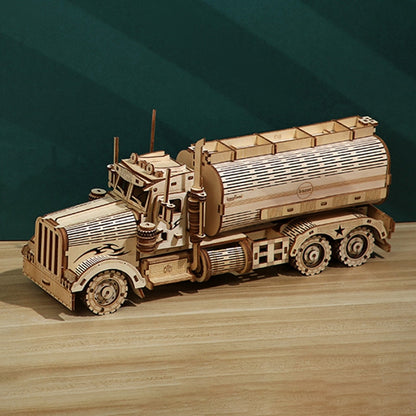 Wooden 3D Diesel Tanker Truck Building Blocks