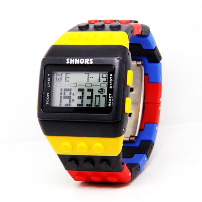 Colorful Digital Watch and Building Block Capable