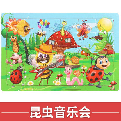 Wooden 30pc Animal Puzzles for Children