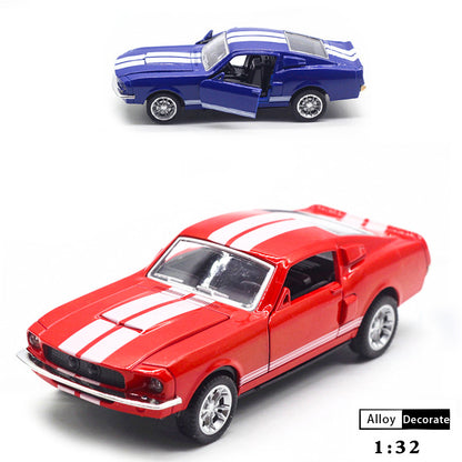 1/32 Alloy Diecast Ford Mustang Vintage Car Model Classic Pull Back Car Miniature Vehicle