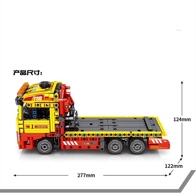 Traffic Rescue Vehicle Big Flatbed Truck Building Block Bricks Set