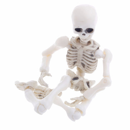 9cm Movable Mr. Bones Skeleton Human Model Skull Full Body Mini Figure Toy Halloween Party Decor Action Figures Statu Skeleton