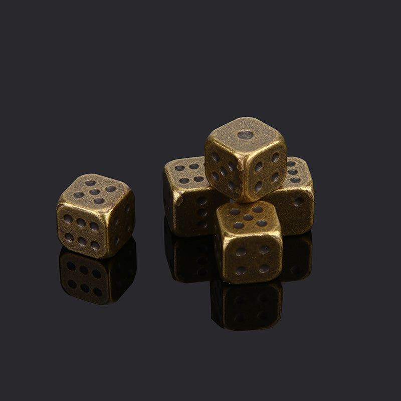 5 PCS/Set Gold/Silver Metal Funny Dice Standard Six Sided Decider Board Game Acessorios 13mm