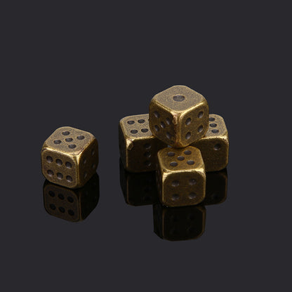 5 PCS/Set Gold/Silver Metal Funny Dice Standard Six Sided Decider Board Game Acessorios 13mm