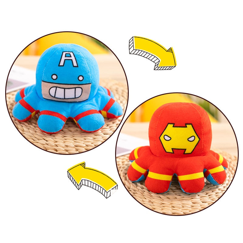 Inside Out Avengers Spiderman Iron Man Captain America Hulk Thanos Octopus Plush Toys