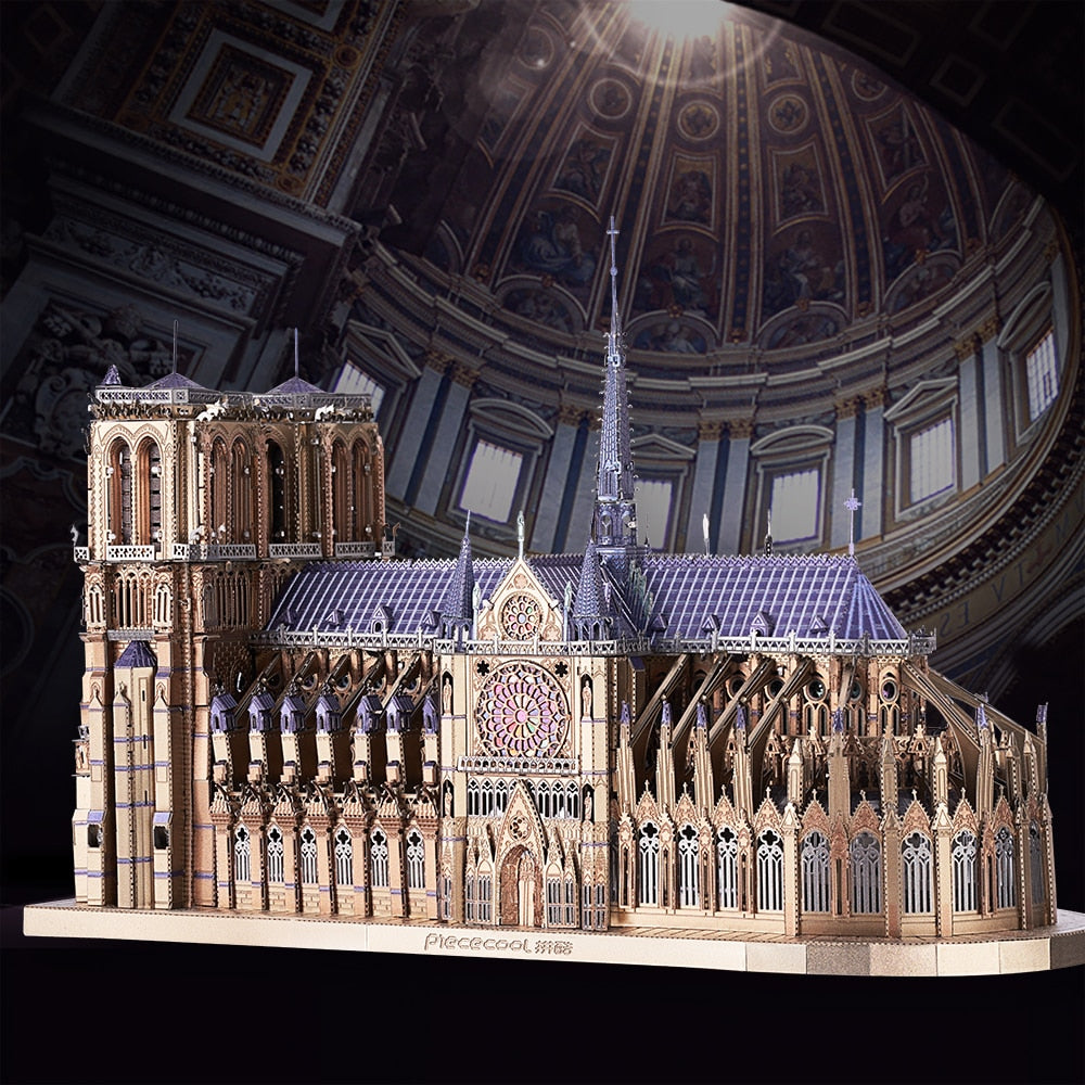 3D Metal Notre Dame Cathedral Paris Puzzle Model Building Kit