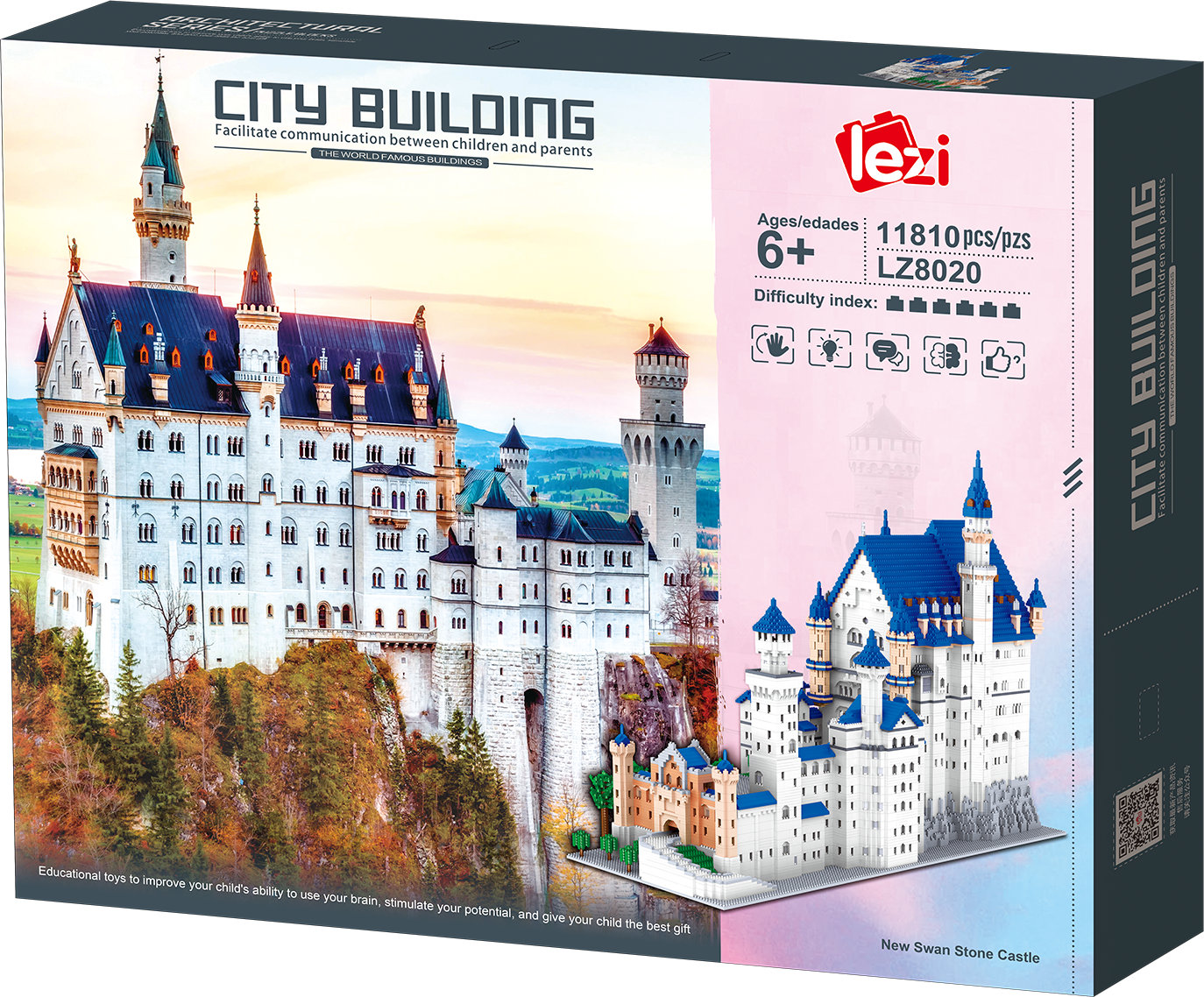 Neuschwanstein Castle Princess Building Blocks Kit