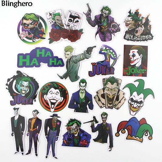 Blinghero Clown Stickers 19 Pcs/set  Horror Stickers Scrapbooking Stickers Laptop Car Skateboard Stickers Cool Decals BH0068