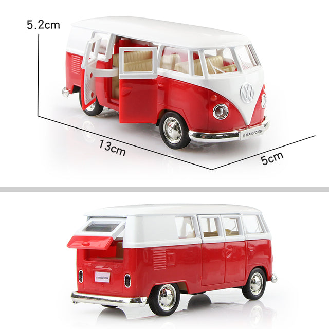 VW T1 Transporter Classical Bus Pull Back Model Car