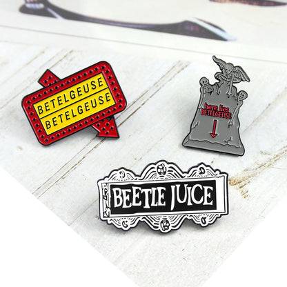 2019 Fashion Beetlejuice Enamel Pin Thriller comedy badge brooch Gothic Punk Movie Jewelry Gift for friends bag shirt trinket