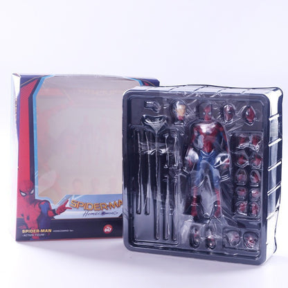 Disney Movie Avengers Spiderman Homecoming Action Figure Statue Can Change Tom Holland Face Spider Man Model Toy Collection Gift