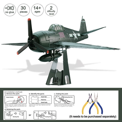 GRUMMAN F6F HELLCAT 3D Metal Puzzle  Model Kit