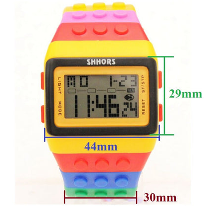 Colorful Digital Watch and Building Block Capable