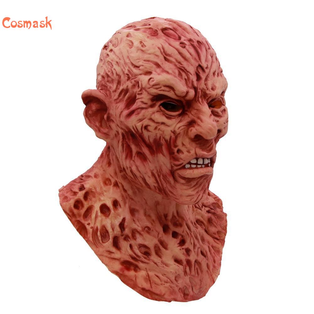 Cosmask Halloween Realistic Adult Party Costume Horror Mask Deluxe Freddy Krueger Mask Scary  Carnival Cosplay  Mask