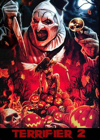 More style Hot Terrifier Art the Clown Horror Classic Movie Art Film Print Silk Poster Home Wall Decor 24x36inch