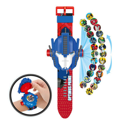 17 Style Disney Cartoon Children Watch 3D Projection Cartoon Superheroes Spider-man Iron Man Digital Watches Children Watch Toy