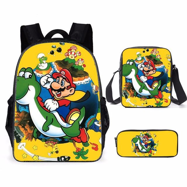 Super Mario Bro Sonic Children School Bag Backpack