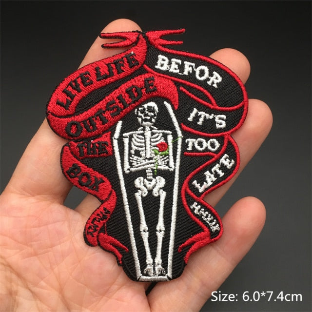 Horror and Skeleton Embroidered Patches