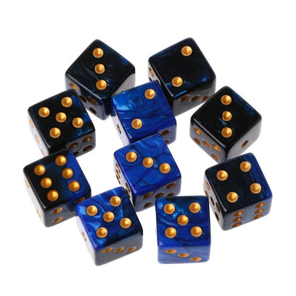 10pcs 15mm Multicolor Acrylic Cube Dice Beads Six Sides Portable Table Games Toy