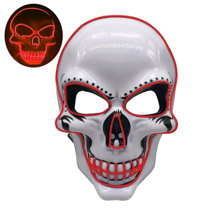 Neon LED Light-up Skeleton Halloween Mask