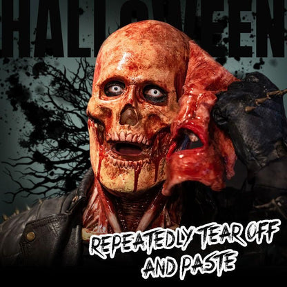 Rip Off Halloween Mask Terror Skull Double Layer Latex