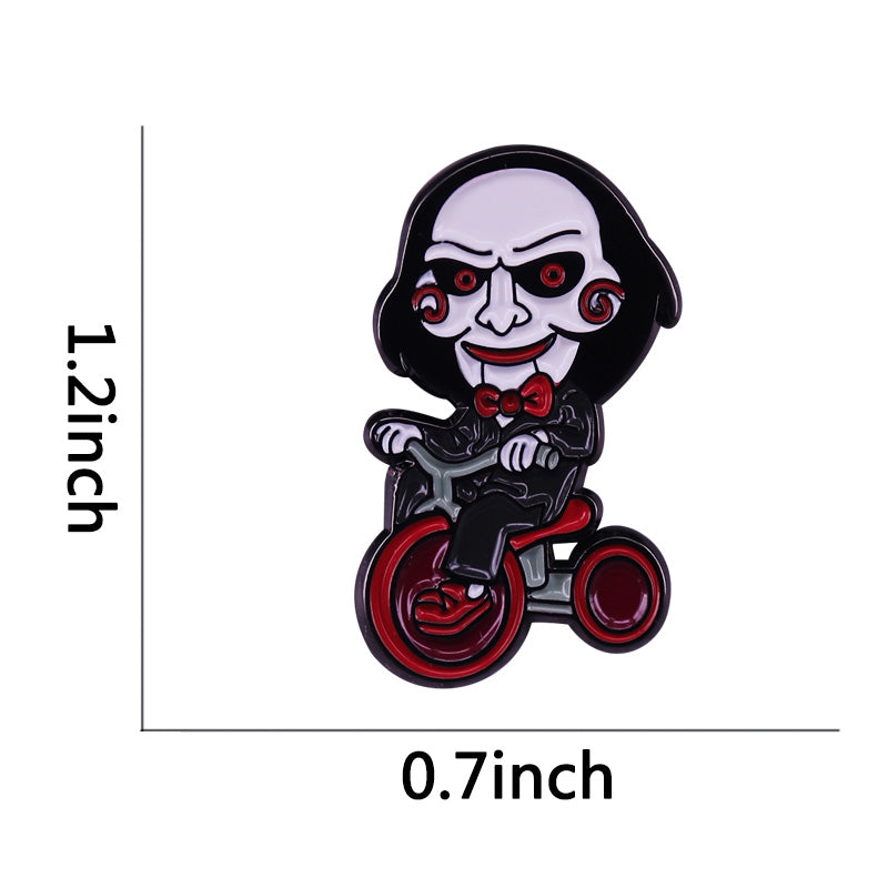 Jigsaw Riding Tricycle Enamel Pin