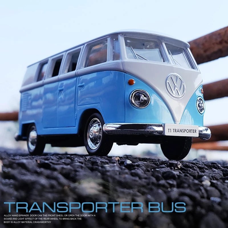 VW T1 Transporter Classical Bus Pull Back Model Car