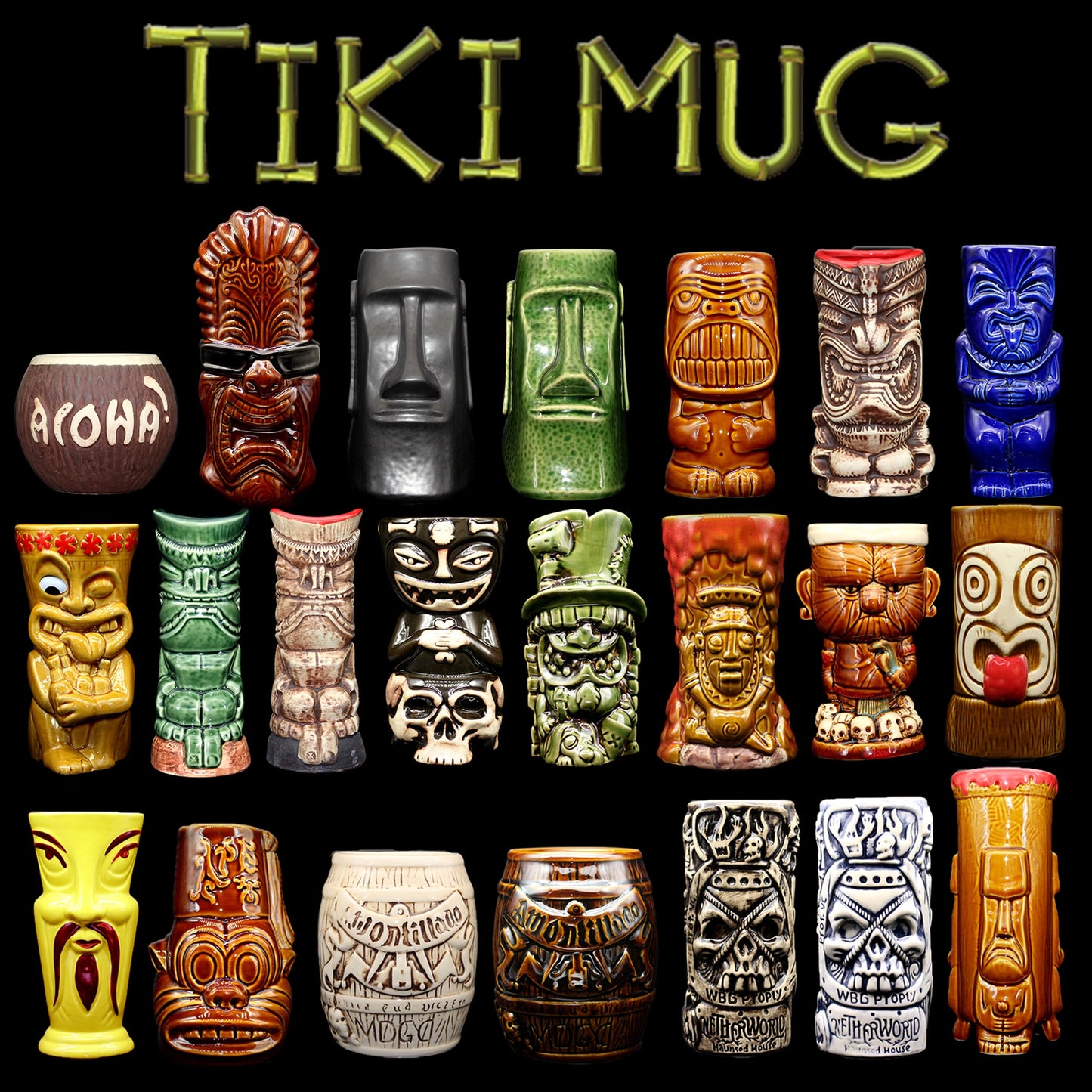 Wacky Assortment of Tiki Bar Mugs