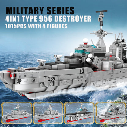 Military Destroyer Model Building Blocks