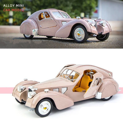 1:28 Bugatti TYPE 57SC Classic Alloy Car Model Diecasts Metal Toy Vehicles Car Model Simulation Sound Light Collection Kids Gift