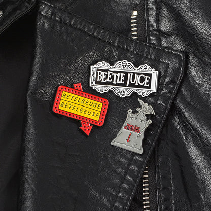 2019 Fashion Beetlejuice Enamel Pin Thriller comedy badge brooch Gothic Punk Movie Jewelry Gift for friends bag shirt trinket